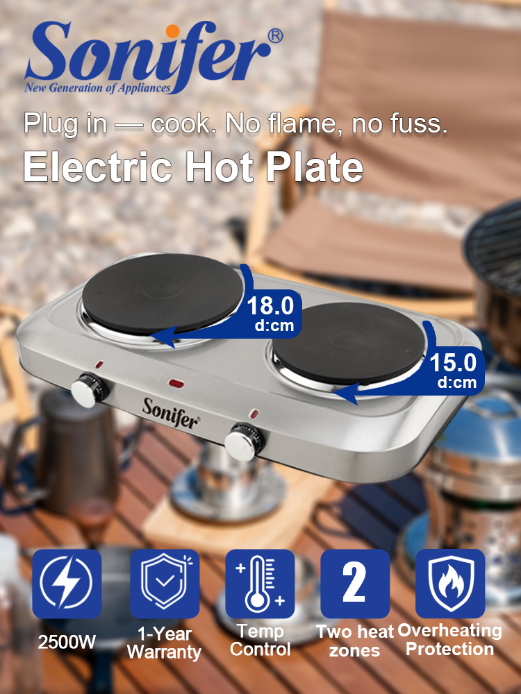 Hot Pot Portable Dual - Dubbele brander elektrische kookplaat Sonifer SF-3059