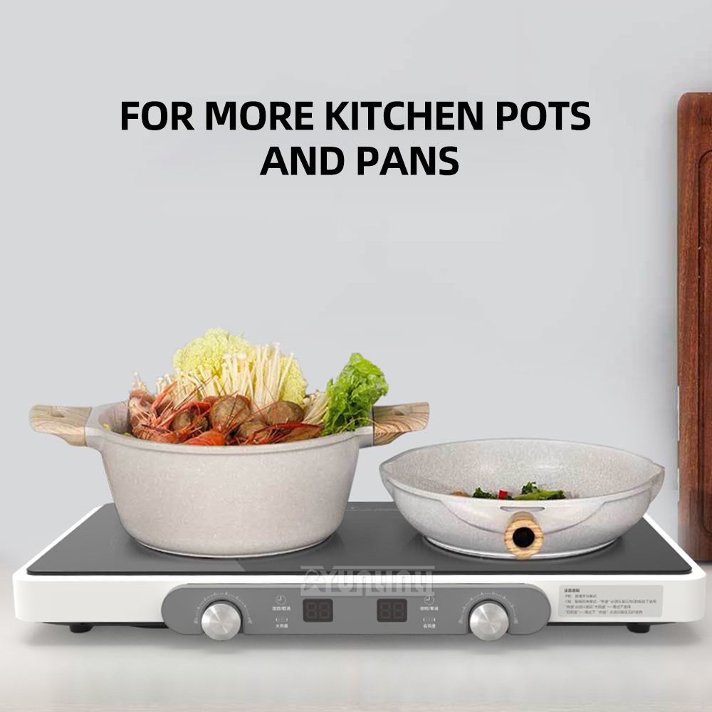 Hot Pot Portable Dual - Dubbele keukenkookplaat Huishoudelijke inductiekookplaat Multifunctionele draagbare