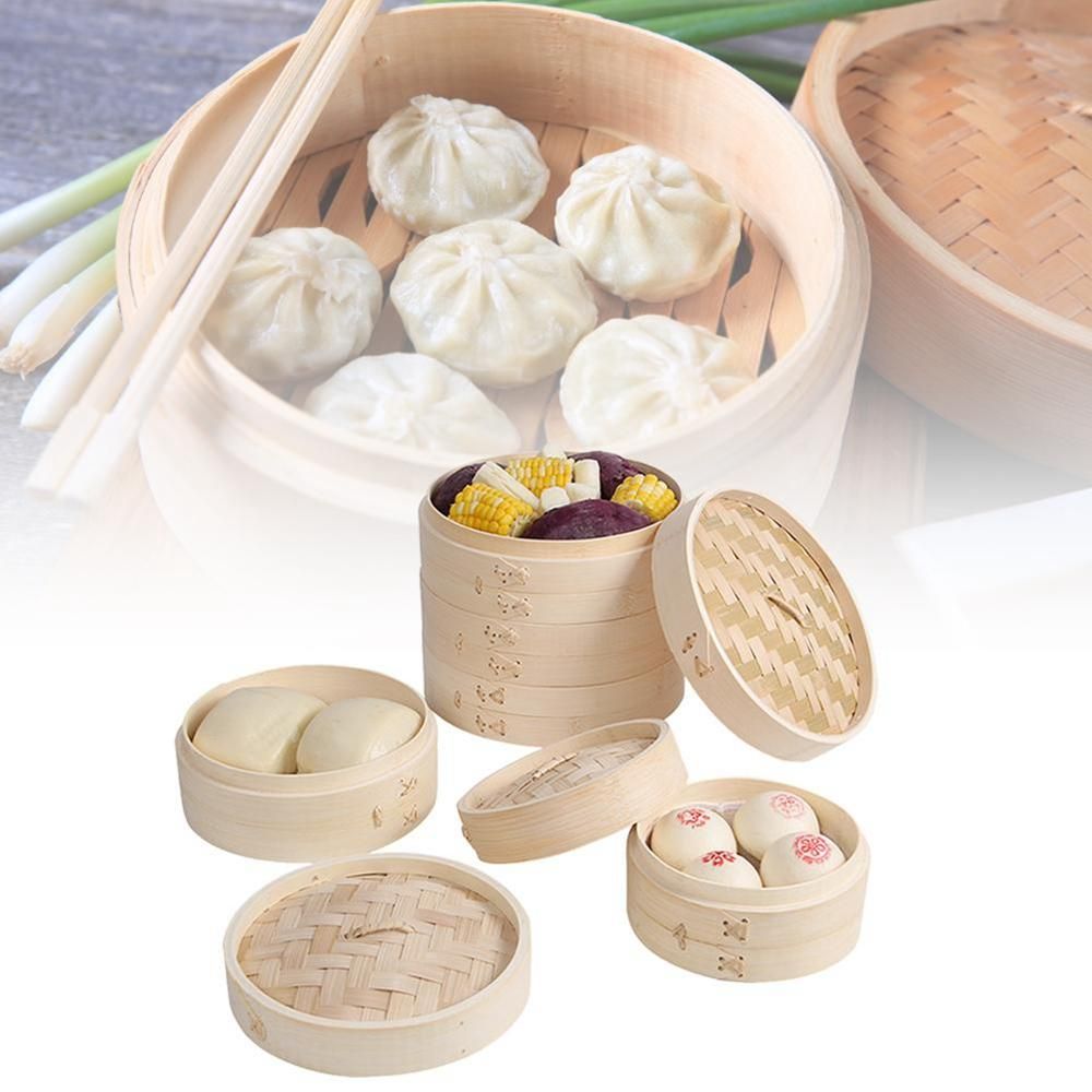 Steamer Bamboo Set - Chinese Dumplings Keuken met Deksel Mand