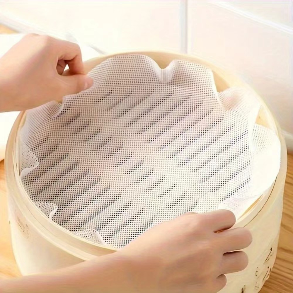 Steamer Bamboo Set - 5-delige set herbruikbare siliconen antiaanbakstoommatten, ronde