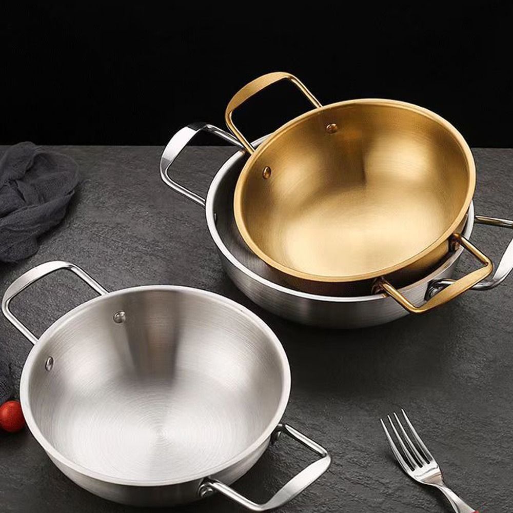 Paella Pan Steel - Roestvrijstalen Kookpanpan Droge Potten Met Handvat