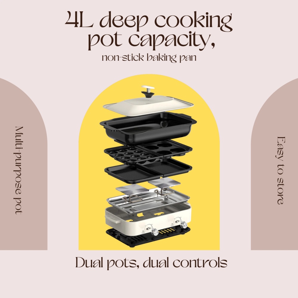 Hot Pot Portable Dual - Multifunctionele kookpot voor huishoudelijk gebruik, elektrische