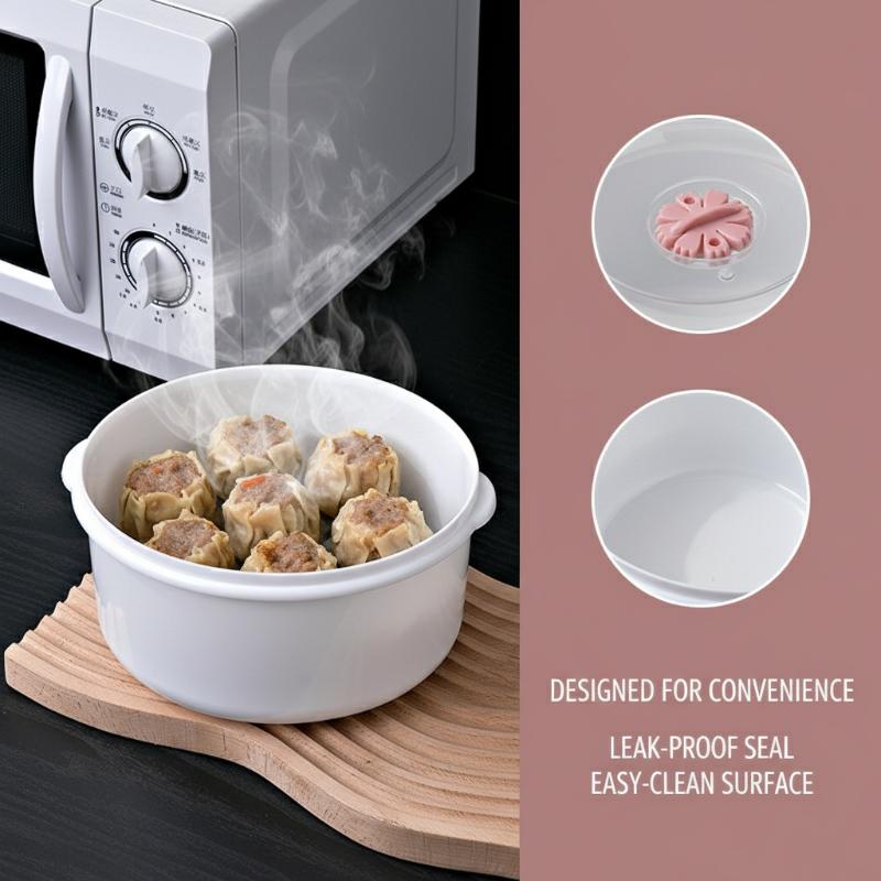 Steamer Bamboo Set - Magnetronrijstkoker & stoombox Verwarmde soeppan met