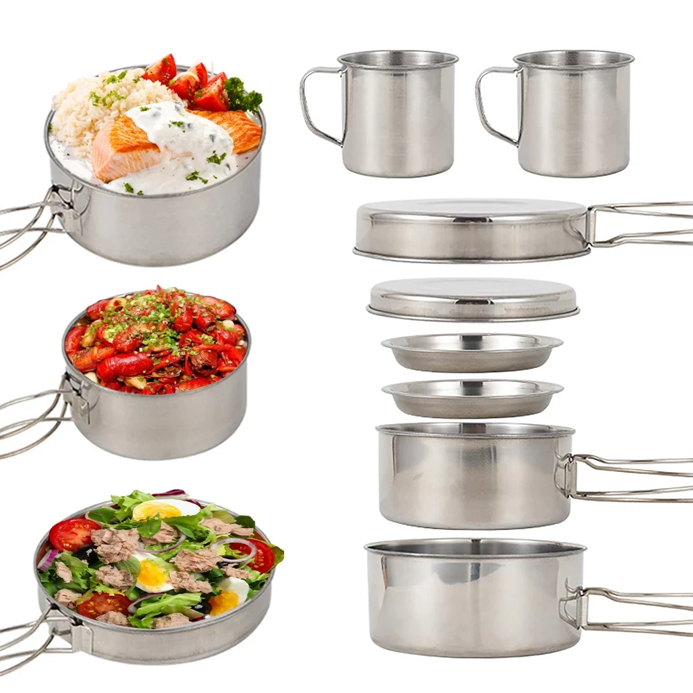 8 stks/set Camping Kookgerei M - Paella Pan Steel recensie en prijs