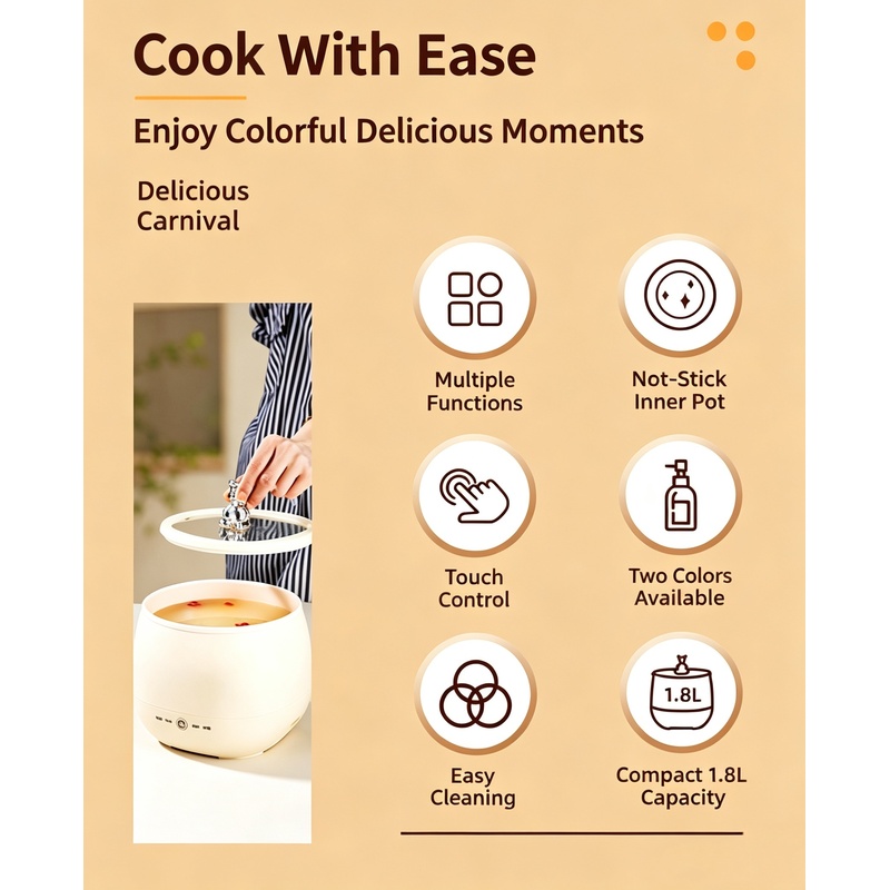 1pc 1.8L Mini Elektrische Kook - Hot Pot Portable Dual recensie en prijs